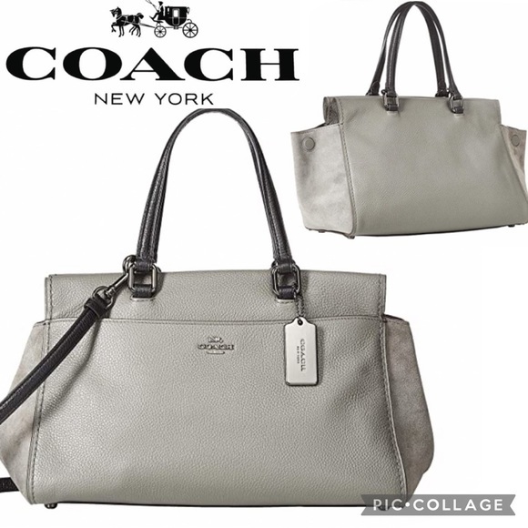 SALE💥💥NWT COACH FULTON SHOULDER BAG COLOR-BLOCK MIXED LEATHER SATCHEL‎ - Picture 1 of 9